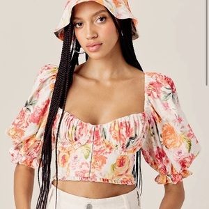 For Love & Lemons Peony Cropped Blouse 💕 NWOT